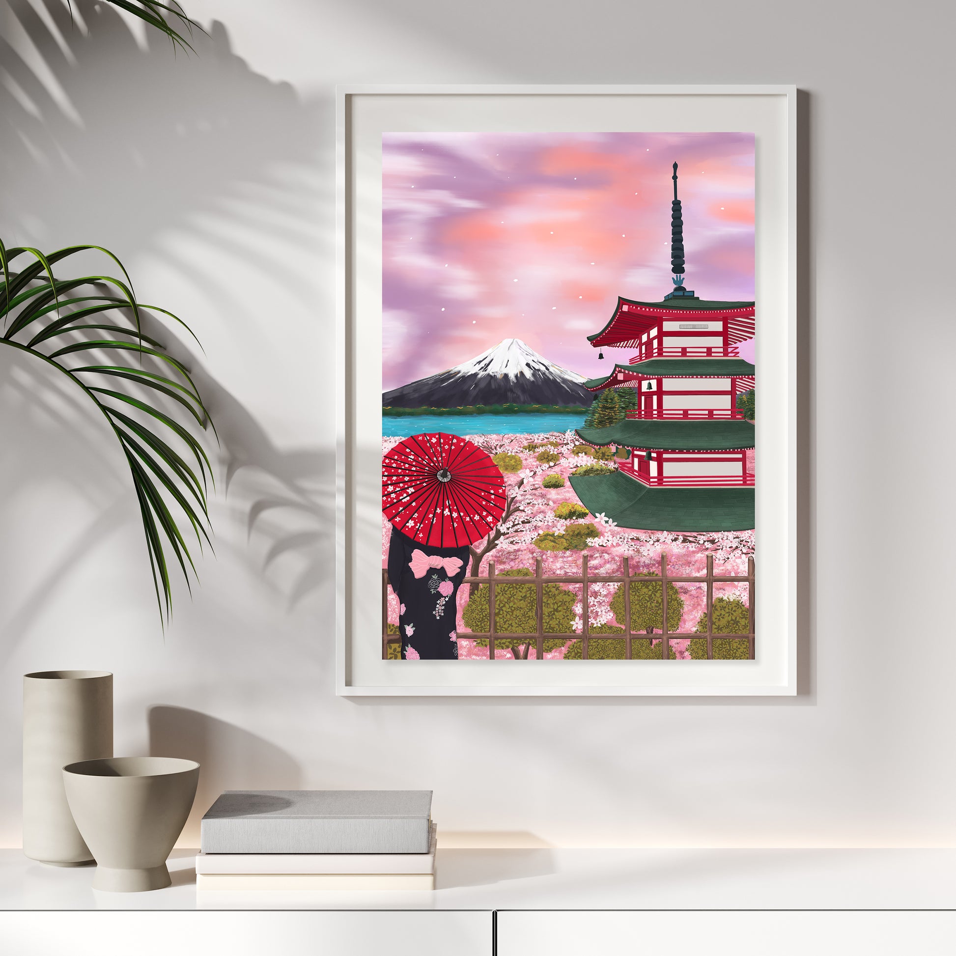 Fuji Temple, Kyoto, Japan Travel Art Poster